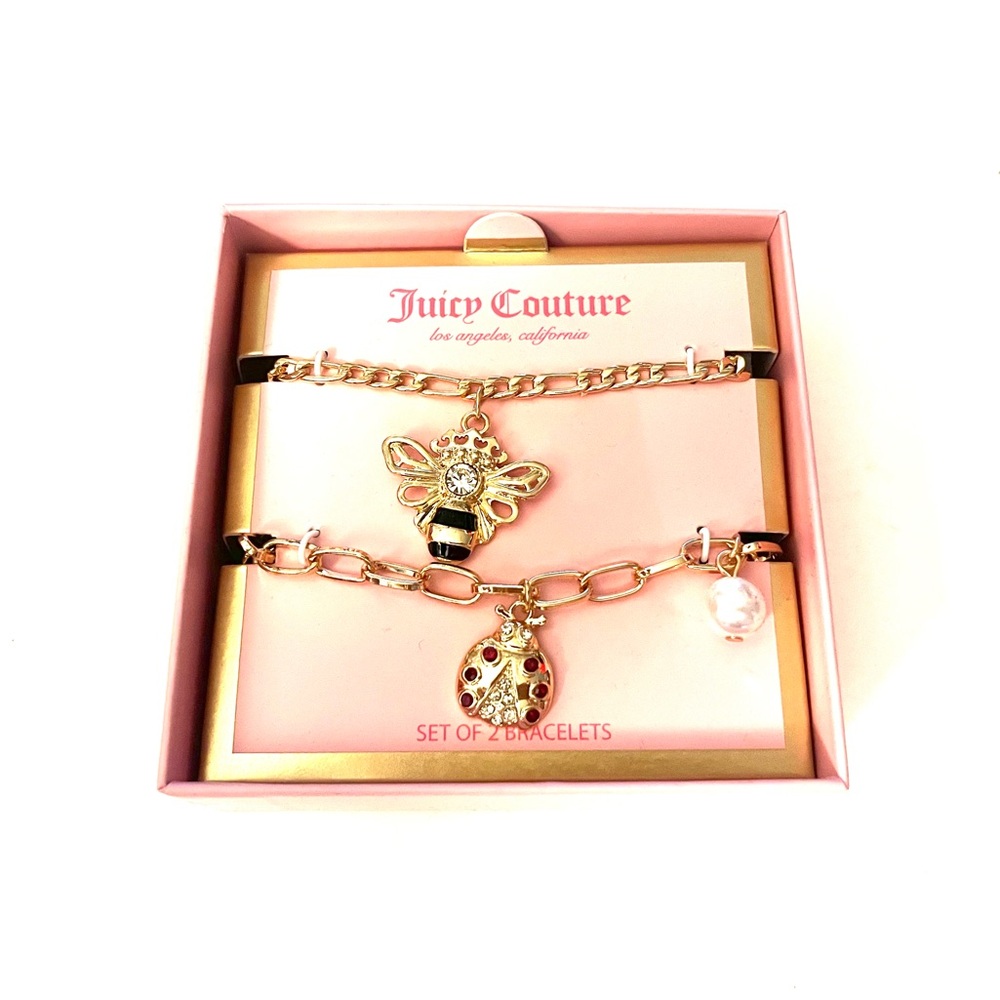 Juicy Couture Gold Bee and Ladybug Bracelet Set